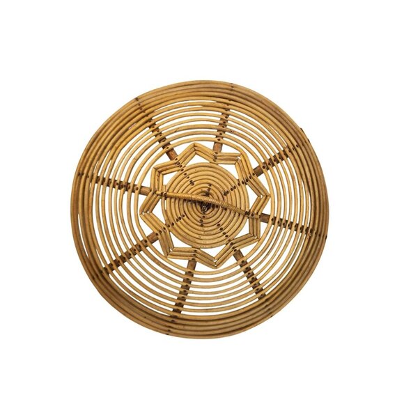 Handwoven Lidded Wicker Basket/Rattan Decorative Storage  - Boho Chic  Handcraft - Picture 9 of 15